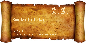 Kmety Britta névjegykártya